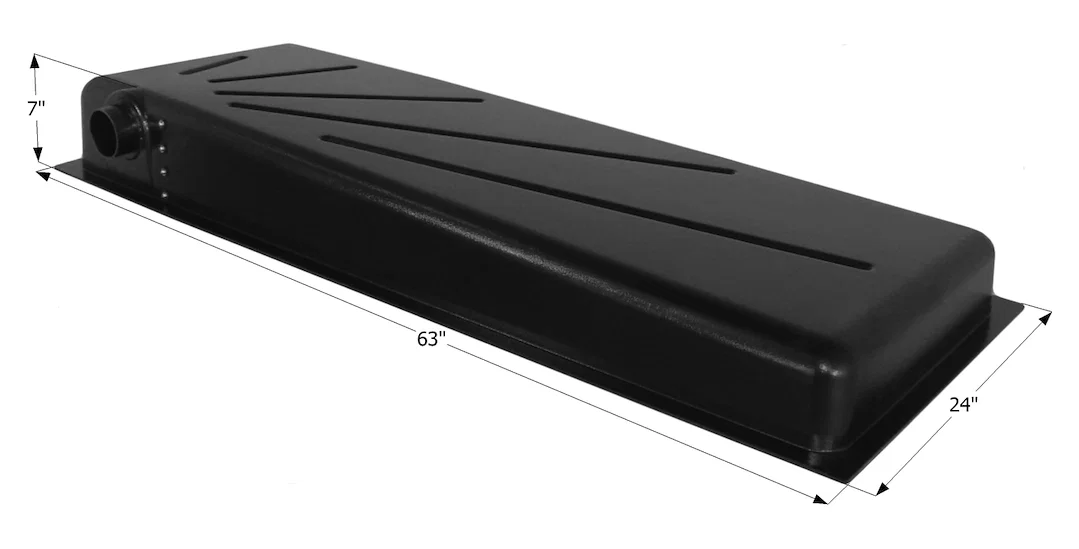 12370 – ICON Waste Holding Tank, Can Be Used For Black Or Gray Water 28 Gallon Capacity 63 Inch Length x 24 Inch Widt...